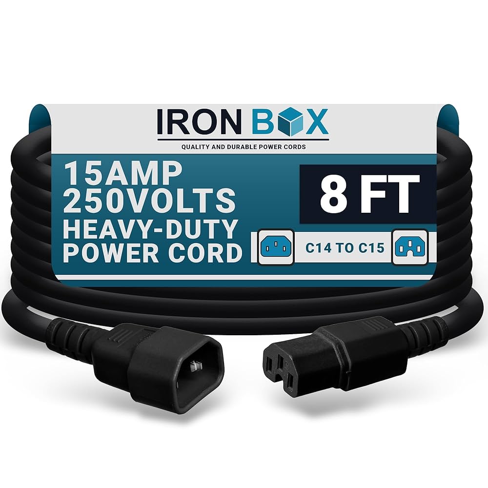 Amazon.com: IronBox Electric C14 至C15 電源線- 15A/250V,14/3